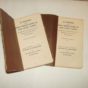 Lot of Two Vintage 70s Cook County Forest Preserve Police Ordinance Book 6"x3.5"